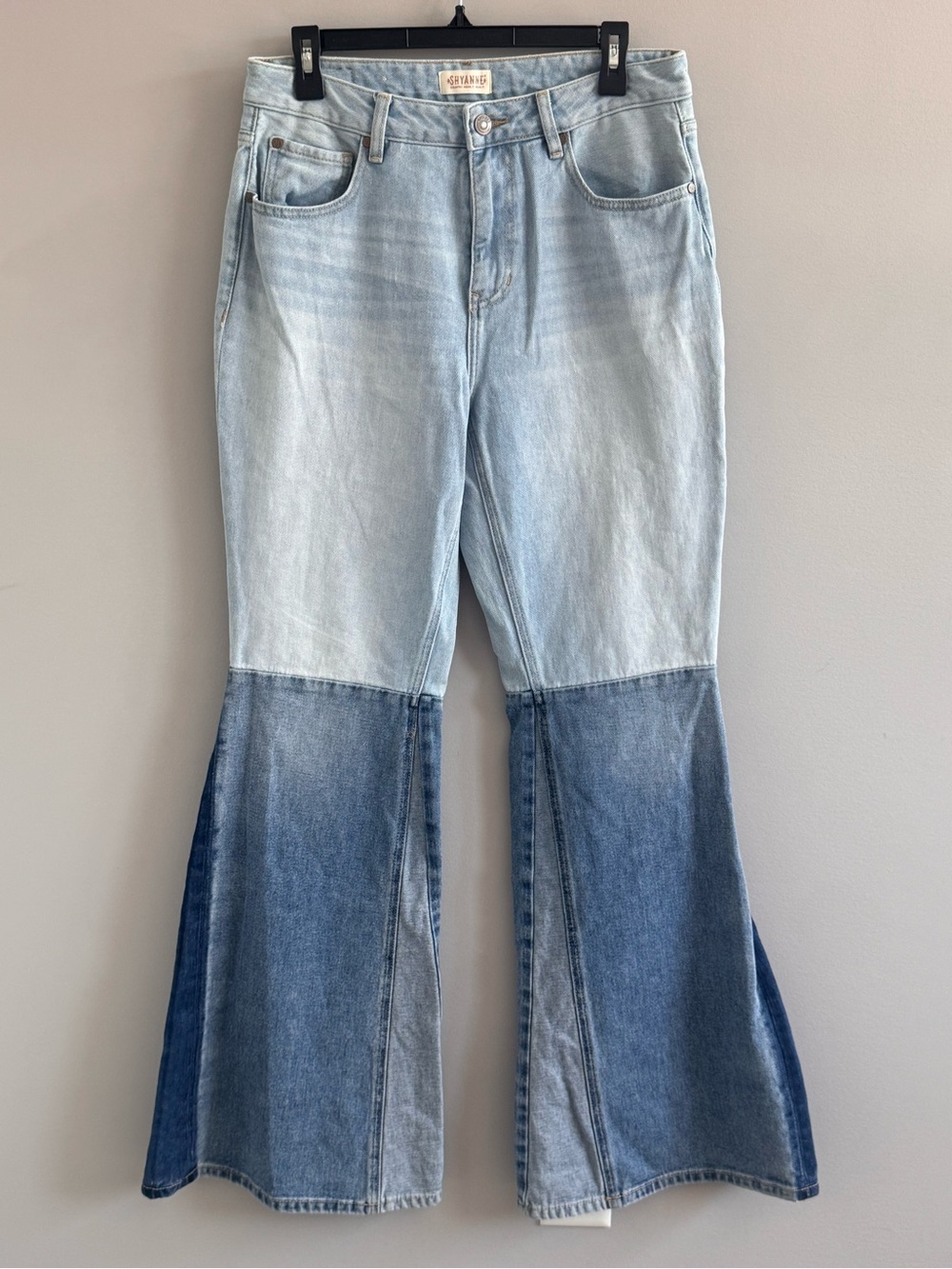 Shyanne Size 32 Two Tone Patchwork Flare Bell Bottom Western Jeans